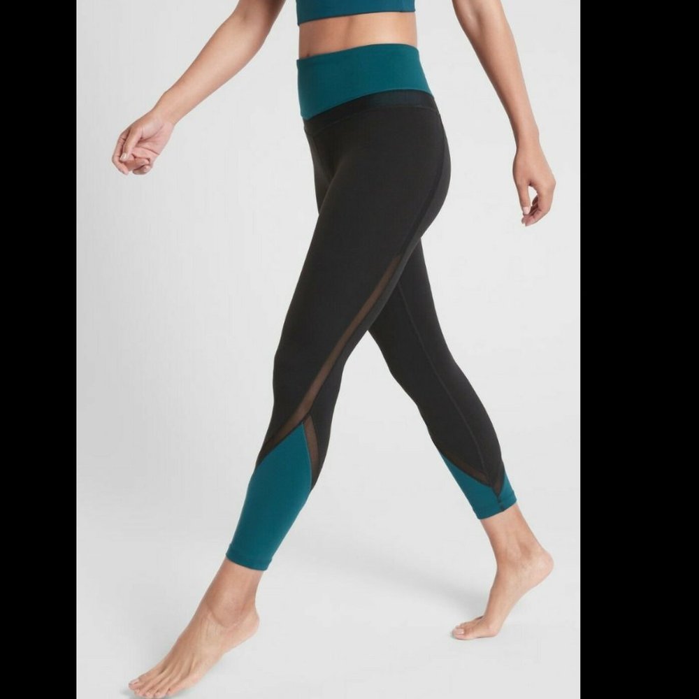 Athleta Elevation 7/8 Colorblock Mesh Tight